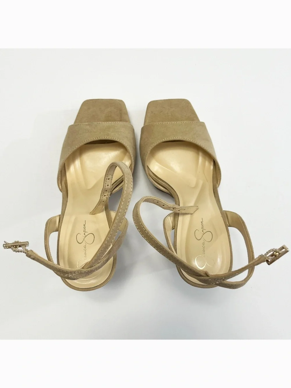 New w/ Box Beige Jessica Simpson Women's Heels Size 5.5 Suede Platform Shoes